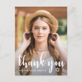 Eenvoudige Bat Mitswa Dank U Davidster Foto Briefkaart (Voorkant)