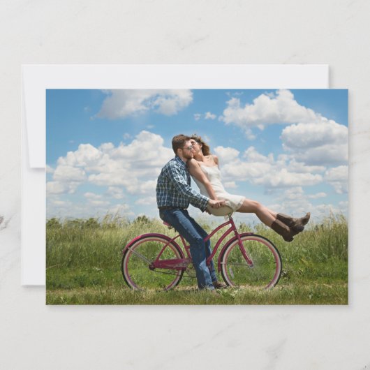 Eenvoudige batchbestemming bruiloft save the date (Achterkant)