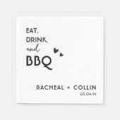 Eenvoudige BBQ Engagement Party Weddenschap Cockta Servet (Voorkant)