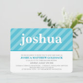 EENVOUDIGE BBT MITZVAH Knap streepjespatroon aquab Kaart (Staand voorkant)