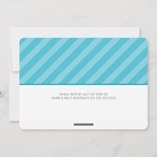 EENVOUDIGE BBT MITZVAH Knap streepjespatroon aquab Kaart (Achterkant)