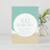 Eenvoudige 'Beach Birthday'-sessie Kaart (Staand voorkant)