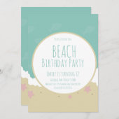 Eenvoudige 'Beach Birthday'-sessie Kaart (Voorkant / Achterkant)
