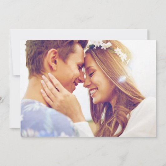 Eenvoudige Beach foto bruiloft Save The Date (Achterkant)