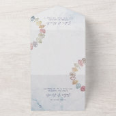 Eenvoudige Beach Ocean Seashell krans bruiloft All In One Uitnodiging (Buitenkant)