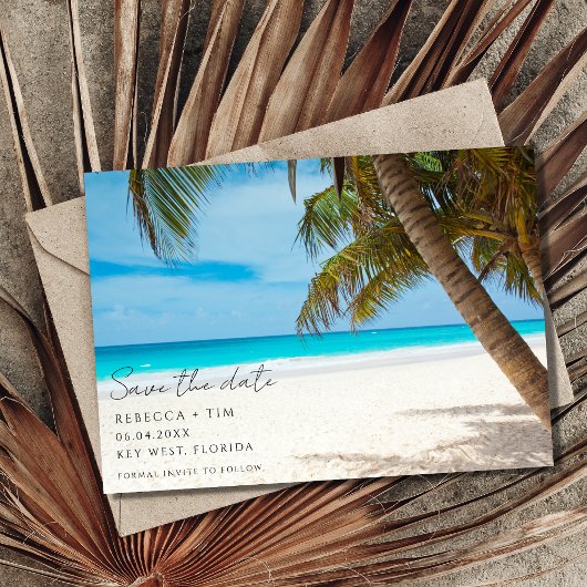 Eenvoudige Beach Photo Destination Wedding Save The Date