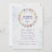 Eenvoudige Beach Seashell krans bruiloft receptie Kaart (Voorkant)