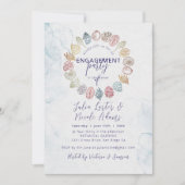 Eenvoudige Beach Seashell Krans Engagement Party Kaart (Voorkant)