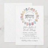 Eenvoudige Beach Seashell Krans Trouwdouche Kaart (Voorkant / Achterkant)