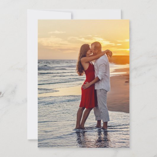 Eenvoudige Beach Sunset Weddenschappen Reception F Kaart (Achterkant)