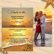 Eenvoudige Beach Sunset Weddenschappen Reception F