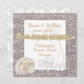 EENVOUDIGE Beach Wedding-uitnodigingen Kristal Zan Kaart (Voorkant / Achterkant)