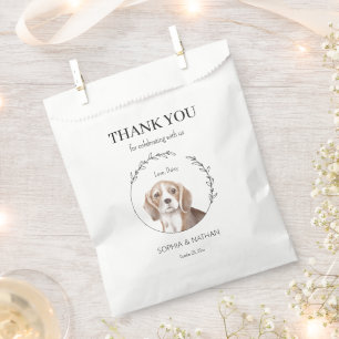 Eenvoudige Beagle Dog Bruiloft Dank u Favor Bag Bedankzakje