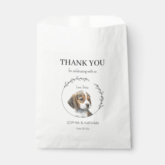 Eenvoudige Beagle Dog Bruiloft Dank u Favor Bag Bedankzakje (Voorkant)