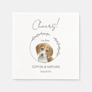 Eenvoudige Beagle Puppy Hond Bruiloft Cocktail ser Servet