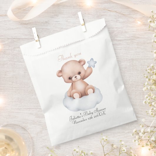 Eenvoudige Bearly Baby shower gunstzak Bedankzakje (Geknipt)
