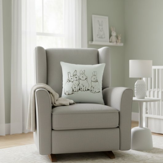 Eenvoudige Beatrix Potter Bunny kinderkamer Kussen