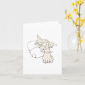 Eenvoudige Beatrix Potter Bunny Sketch Groet Kaart (Gele Bloem)