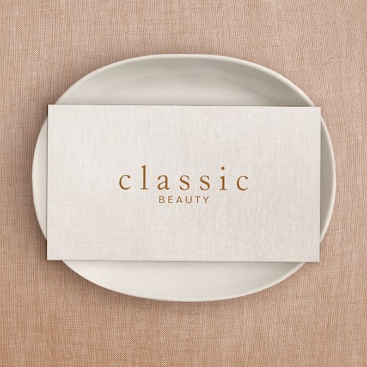 Eenvoudige Beauty Beige Linen look Visitekaartje