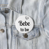 Eenvoudige Bebe om Baby shower Pin Button (In situ)