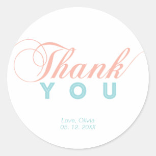Eenvoudige bedank sticker voor douche / feestfavor