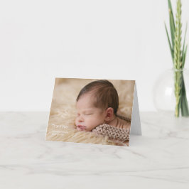 Eenvoudige bedankfoto Geboorteaankondiging Bedankkaart