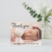 Eenvoudige bedankfoto Geboorteaankondiging Briefkaart (Staand voorkant)