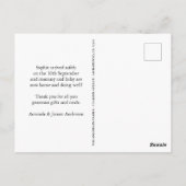 Eenvoudige bedankfoto Geboorteaankondiging Briefkaart (Achterkant)