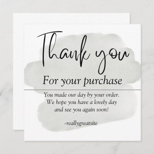 eenvoudige bedankkaart (Voorkant / Achterkant)