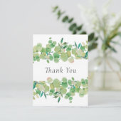 Eenvoudige Bedankkaart met Eucalyptus Bloemen voor (Staand voorkant)