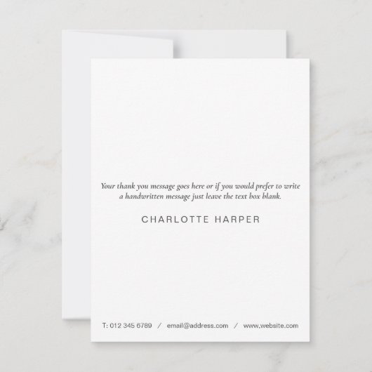 Eenvoudige Bedankkaart met Eucalyptus Bloemen voor (Achterkant)