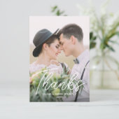 Eenvoudige Bedankt 2 Foto bruiloft Hartelijk dank (Staand voorkant)