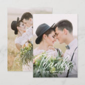 Eenvoudige Bedankt 2 Foto bruiloft Hartelijk dank (Voorkant / Achterkant)