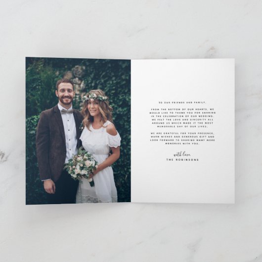 Eenvoudige Bedankt Hand Geletterd Script Trouwfoto (Binnen)