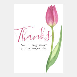 Eenvoudige Bedankt met roze tulp