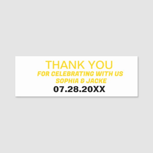 EENVOUDIGE BEDANKT NAAMPLAATJE (Voorkant)