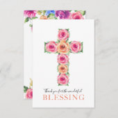 Eenvoudige Bedankt religie met Waterverf kruisen d (Voorkant / Achterkant)