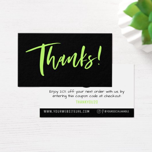 Eenvoudige Bedankt voor het invoegen van kortingen Visitekaartje (Bureau)