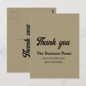 Eenvoudige bedanktekst bedrijf naam details tekst  briefkaart (Voorkant / Achterkant)
