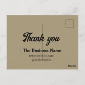Eenvoudige bedanktekst bedrijf naam details tekst  briefkaart (Achterkant)