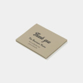 Eenvoudige bedanktekst met bedrijfsnaam details te post-it® notes (Schuin)