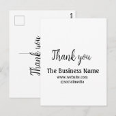 Eenvoudige bedanktekst voor zakelijke naam details briefkaart (Voorkant / Achterkant)