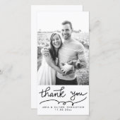 Eenvoudige bedanktypografie bruiloft bedankkaart (Voorkant / Achterkant)