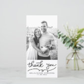 Eenvoudige bedanktypografie bruiloft bedankkaart (Staand voorkant)