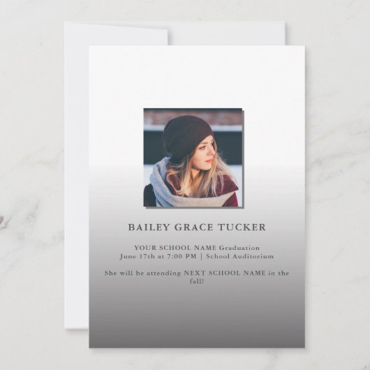 Eenvoudige bedekking van elk jaar Afstuderen Aankondiging (Achterkant)