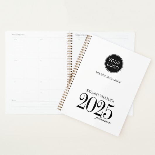 Eenvoudige Bedrijf Logo Custom 2025 Planner (Display)