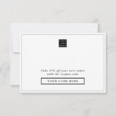 Eenvoudige Bedrijf Logo Kortingscode Dank u Notitiekaartje (Achterkant)