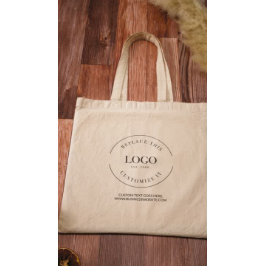 Eenvoudige Bedrijf Logo tekst website Aangepaste p Tote Bag