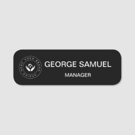 Eenvoudige bedrijfs-Logo-werknemersnaam en titel Naamplaatje