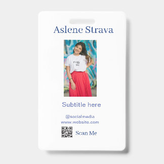 eenvoudige bedrijfsfoto QR sociale website naam pa Badge